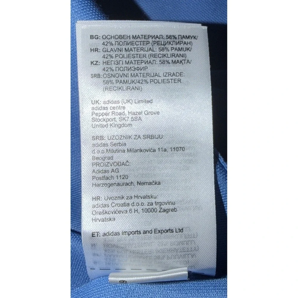 Adidas Primegreen Golf‎ Performance Polo Shirt, Blue, Men's Size XL